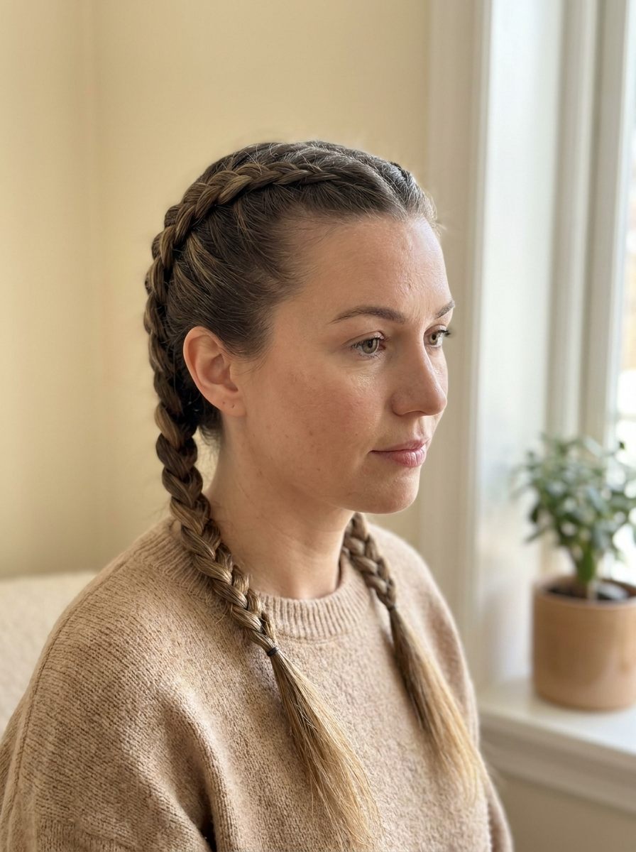 Zwei lange Boxer Braids - flechtfrisuren